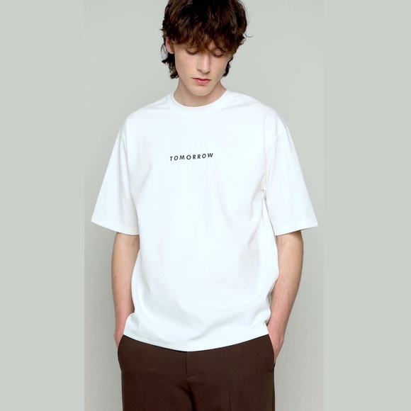 Oak + Fort TOMORROW Heavyweight Crewneck Graphic T-Shirt Mens L Short Sleeve Tee - Picture 1 of 2